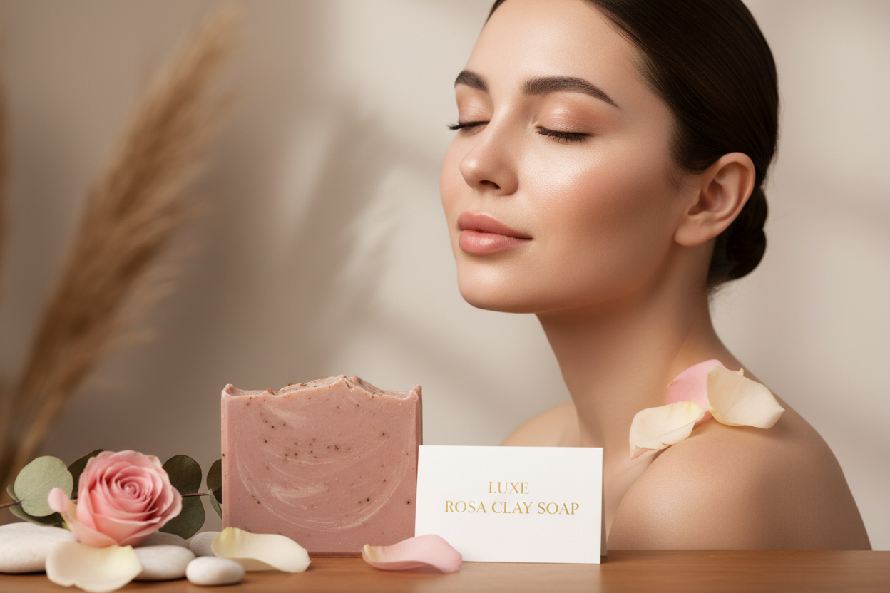 luxuay rose clay soap for face woman with perfect clear skin