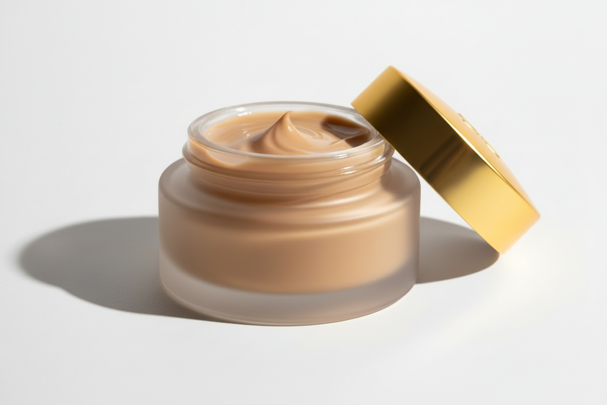 make the lid gold and the cream lighter brown